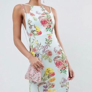 Floral Midi Bodycon Dress